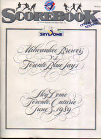 Scorebook from First game at Skydome