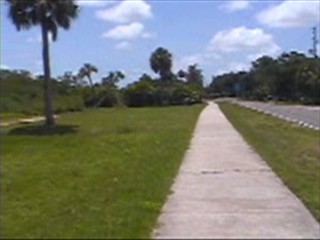 Bike path along roadside